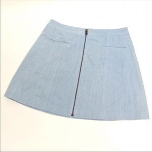 Lulu's Chambray Denim Zip Up Skirt